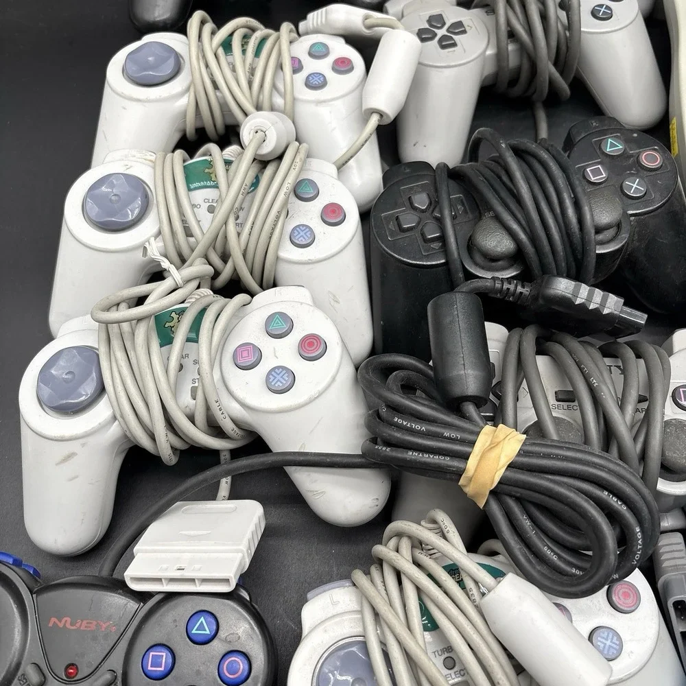 PlayStation 1 & 2 Controller Lot Of 19 Controllers Untested As Is